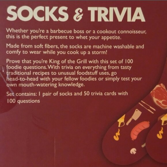 NWT Professor Puzzle Men's Foodie Socks & Trivia Card Set - Picture 6 of 7